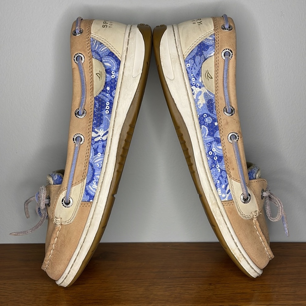 SPERRY TOP-SIDERS ANGELFISH 🐟 VARSITY BOAT SHOE in BLUE - Picture 7 of 11